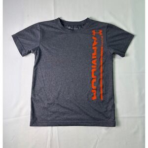 Under Armour HeatGear Boys S (7-8) Training T-Shirt Gray Athletic Activewear Top